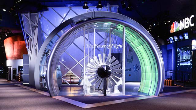 The form represents a full scale representation of a GE-90 jet engine