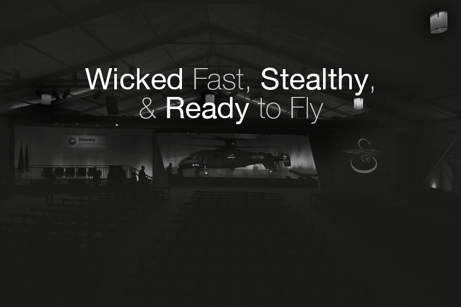 Award winning event for the roll out of the Sikorsky S-97 Raider created by McMillan Group.